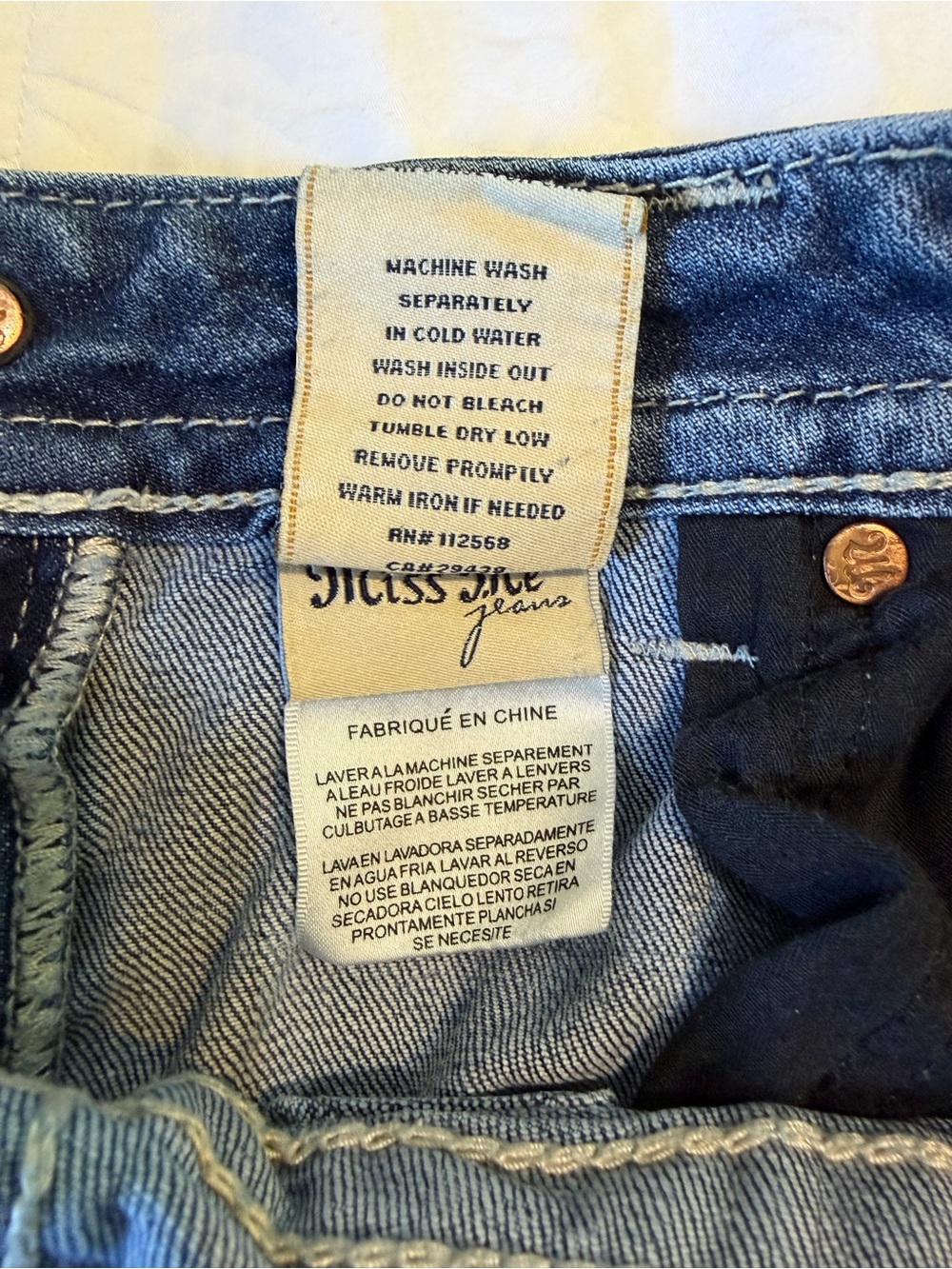 Miss Me Y2K Bling Rhinestone Bootcut Jeans 29 Low Rise  Western Glam McBling - Picture 10 of 15